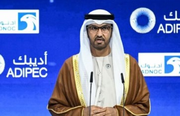 سلطان الجابر خلال افتتاح أديبك 2025