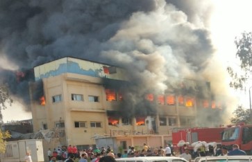 حريق مصنع غزل ونسيج