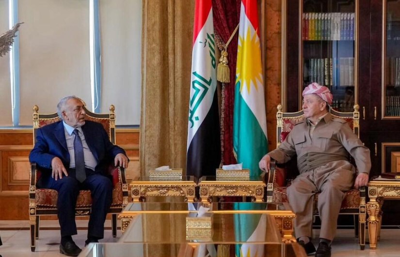 بارزاني ورئيس مجلس النواب يناقشان العملية الانتخابية وتصحيح السياسات العراقية بارزاني ورئيس مجلس النواب يناقشان العملية الانتخابية وتصحيح السياسات العراقية
