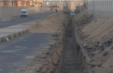 خط المياه الرئيسي بمنطقة المدارس