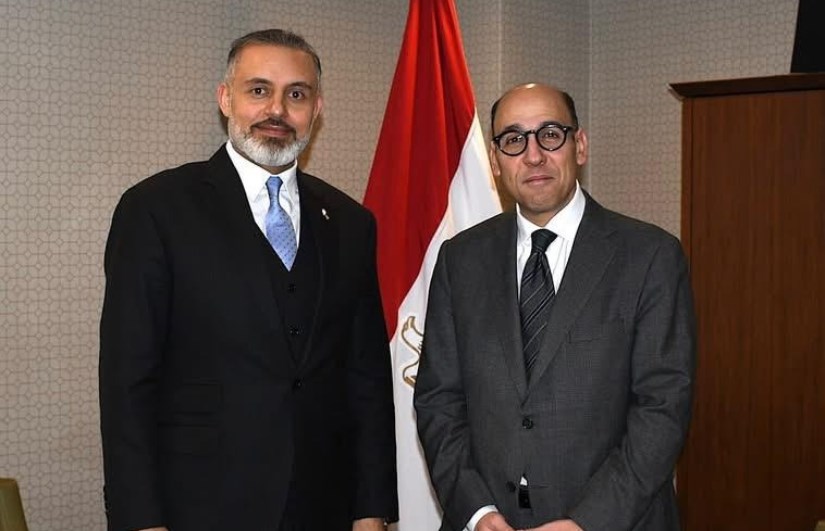 السفير أحمد حافظ وسفير قطر